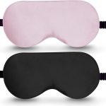 100% Pure Mulberry Silk Sleep Mask (2-Pack) — Natural Silk Eye Mask with Adjustable Strap; 100% Light-Blocking, Helps Reduce Eye Puffiness; Great Gift for Travelers