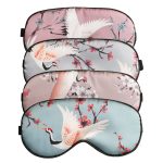 4-Pack Silk Satin Sleep Masks | Classic Art-Inspired Style | Light-Blocking Sleep Aid | Ideal for Napping, Travel, and Parties | Traditional Floral and Bird Art Patterns