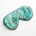 Silk Sleep Mask | Unisex | Comfortable & Light-Blocking | Features Adjustable Straps | Ideal for Travel, Yoga, Napping, and Shift Work (Green Floral Pattern)