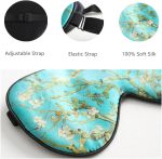 Silk Sleep Mask | Unisex | Comfortable & Light-Blocking | Features Adjustable Straps | Ideal for Travel, Yoga, Napping, and Shift Work (Green Floral Pattern) - Image 2