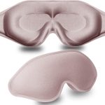 Sleep Mask — 3D Deep-Contoured Design; 99% Effective Light-Blocking; "Zero-Pressure" Eye Cup Design; Unisex; Features an Adjustable Strap; Ideal for Sleeping, Yoga, and Travel (Pink)