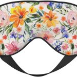 Watercolor Floral Sleep Eye Mask: Features Adjustable Strap | Effectively Blocks Light | Unisex | Ideal for Air Travel & Napping