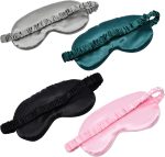 Sleep Mask (4-Pack) — Pure Silk Eye Mask; Soft Satin Material with Elastic Strap; Unisex; Ideal for Nighttime Sleep, Travel, and Napping - Image 2