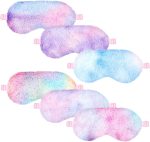6-Pack Plush Sleep Eye Masks | Silky-Soft Texture | Cute & Fluffy | Promotes Restful Sleep | Perfect for Travel, Sleepovers, Naps, & Parties | Designed for Women (Tie-Dye Rainbow)
