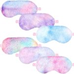 6-Pack Plush Sleep Eye Masks | Silky-Soft Texture | Cute & Fluffy | Promotes Restful Sleep | Perfect for Travel, Sleepovers, Naps, & Parties | Designed for Women (Tie-Dye Rainbow)