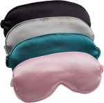 Sleep Mask (4-Pack) — Pure Silk Eye Mask; Soft Satin Material with Elastic Strap; Unisex; Ideal for Nighttime Sleep, Travel, and Napping