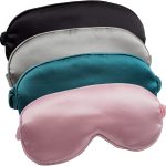 Sleep Mask (4-Pack) — Pure Silk Eye Mask; Soft Satin Material with Elastic Strap; Unisex; Ideal for Nighttime Sleep, Travel, and Napping