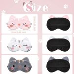 Kids' Sleep Eye Mask 3-Piece Set: Cute Kitten Design | Soft, Comfortable Fabric | Fun Animal-Patterned Light-Blocking Masks | Perfect for Kids, Girls, & Women—At Home or While Traveling (Kitten Style) - Image 2