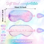 6-Pack Plush Sleep Eye Masks | Silky-Soft Texture | Cute & Fluffy | Promotes Restful Sleep | Perfect for Travel, Sleepovers, Naps, & Parties | Designed for Women (Tie-Dye Rainbow) - Image 2