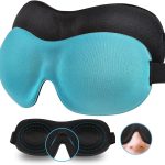 Sleep Mask – Features an invisible nose wing design that contours to the eye sockets; 3D ergonomic structure creates an ultra-lightweight, comfortable sleep companion—perfect for travel, napping, and shift work | Available in Black and Blue