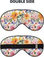 Watercolor Floral Sleep Eye Mask: Features Adjustable Strap | Effectively Blocks Light | Unisex | Ideal for Air Travel & Napping - Image 2