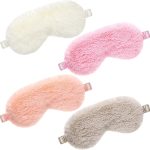 4-Piece Plush Eye Mask Set: Silky-Soft Sleep Masks, Comfortable Light-Blocking Shades, Colorful Satin Night Masks | Unisex | Ideal for Sleeping, Travel, & Napping (Solid Colors, Fresh Palette)