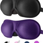 3D Ergonomic Sleep Mask | Machine Washable | Designed Specifically for Women | Light-Blocking Sleep Aid | Ideal for Air Travel (Black + Purple)