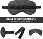 Silk Satin Sleep Eye Mask Set: Includes 2 Double-Layer Silk-Filled Masks with Elastic Straps, 2 Pairs of Earplugs, & 2 Storage Pouches | Unisex | Ideal for Sleeping, Travel, & Napping (Black, Pink) - Image 2